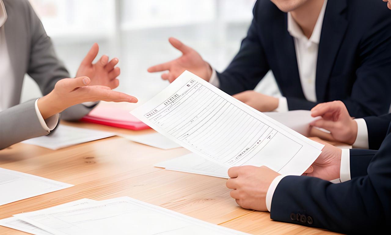 申請用紙を確認し同僚へ確認を依頼する担当者